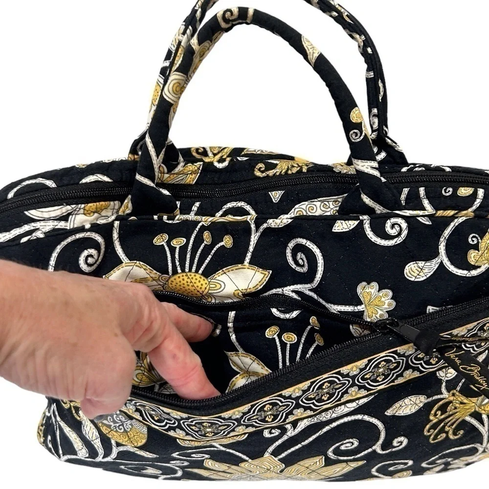 Vera Bradley Laptop/Tech Case Yellow Bird lack/Yellow/White EUC